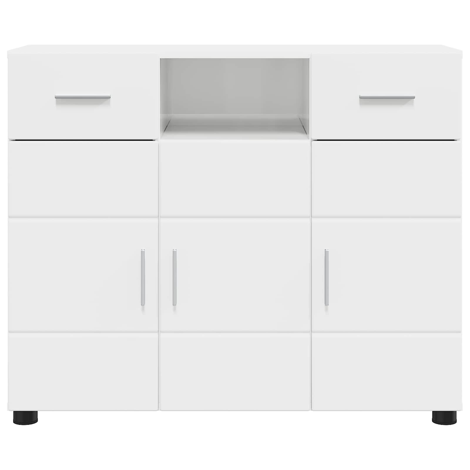 Drveni ormar s ladicama Visoki sjaj bijela 88,5 x 30,5 x 73 cm