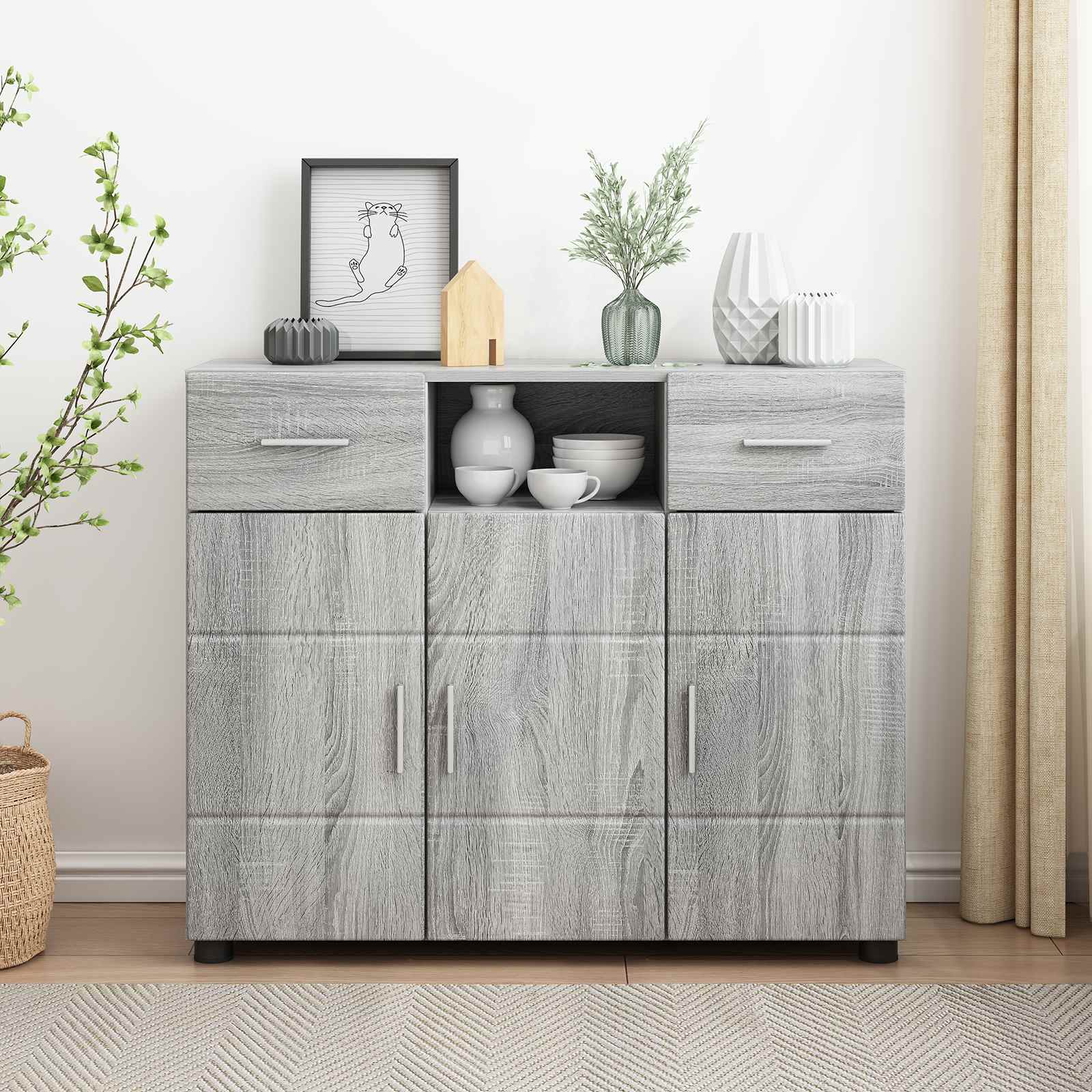 Drveni ormar Siva Sonoma 88,5 x 30,5 x 73 cm Konstruirano drvo