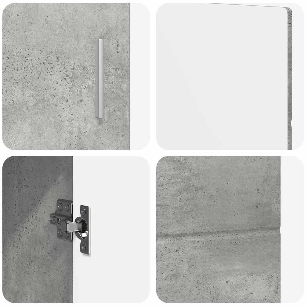 Kreveta s policom FLORIN Betonski sivi 88,5 x 30,5 x 55,5 cm