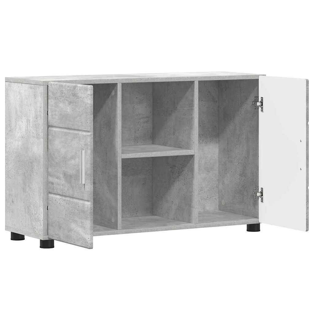 Kreveta s policom FLORIN Betonski sivi 88,5 x 30,5 x 55,5 cm