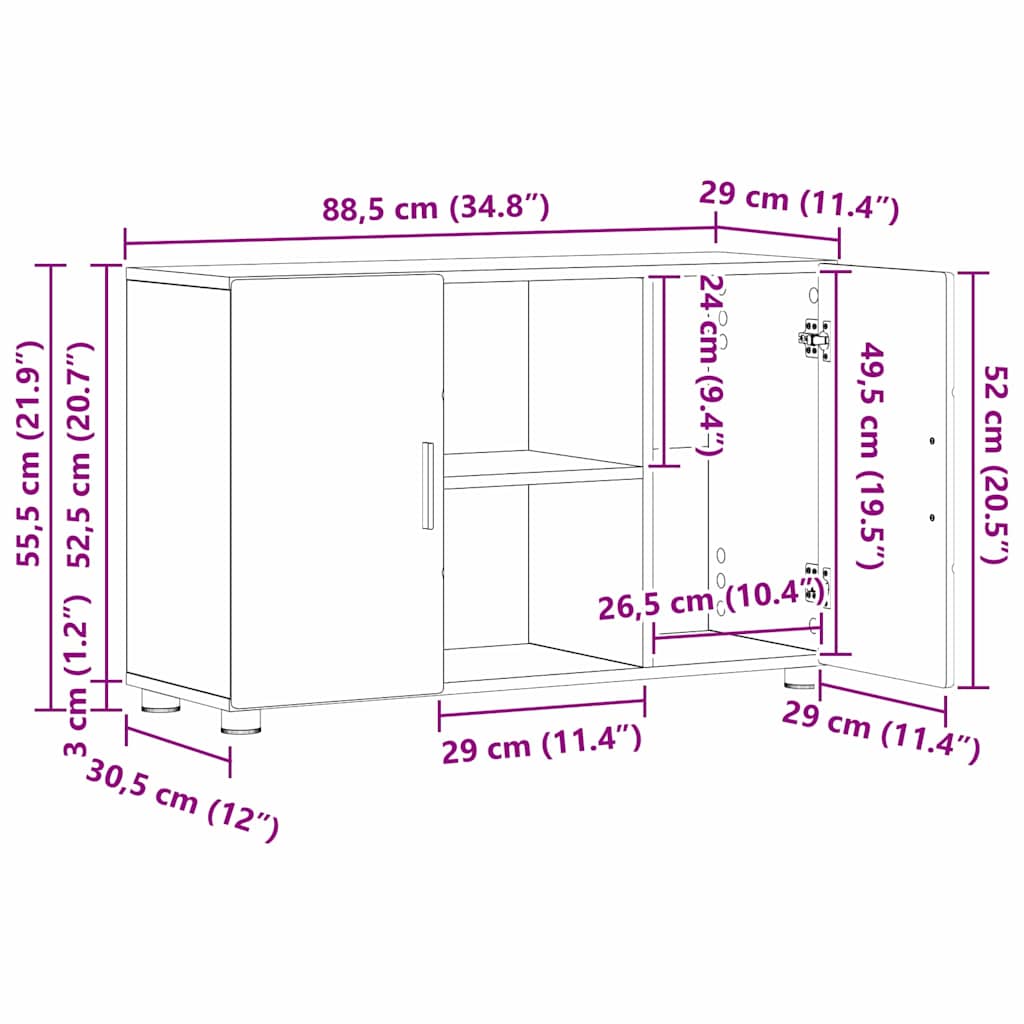 Kreveta s policom FLORIN Siva Sonoma 88,5 x 30,5 x 55,5 cm