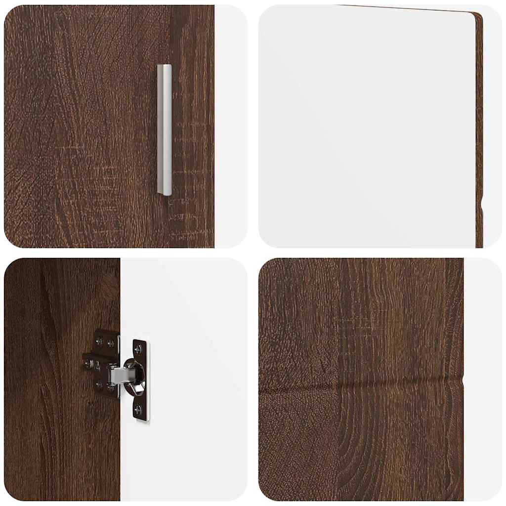 Kreveta s policom FLORIN Smeđi hrast 88,5 x 30,5 x 55,5 cm