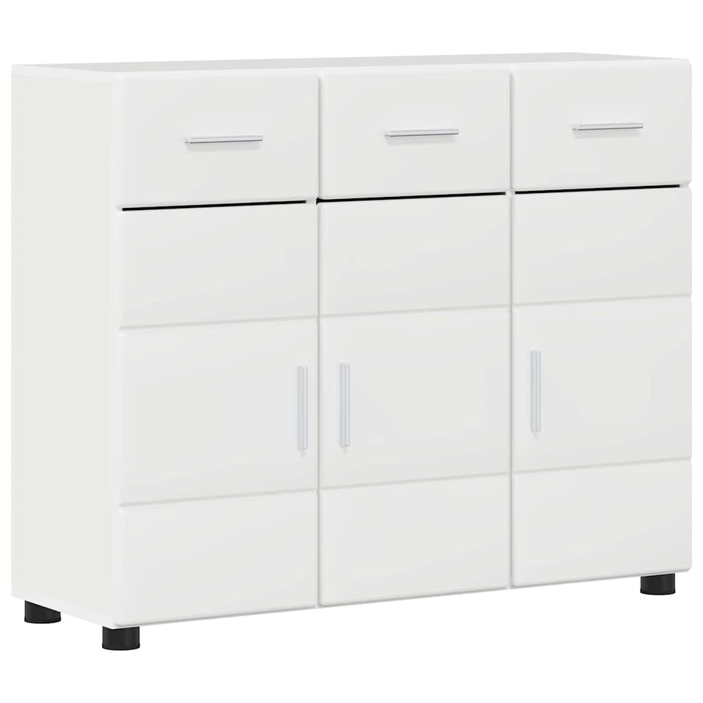 Kreveta s policom FLORIN Visoki sjaj bijela 88,5 x 30,5 x 73 cm