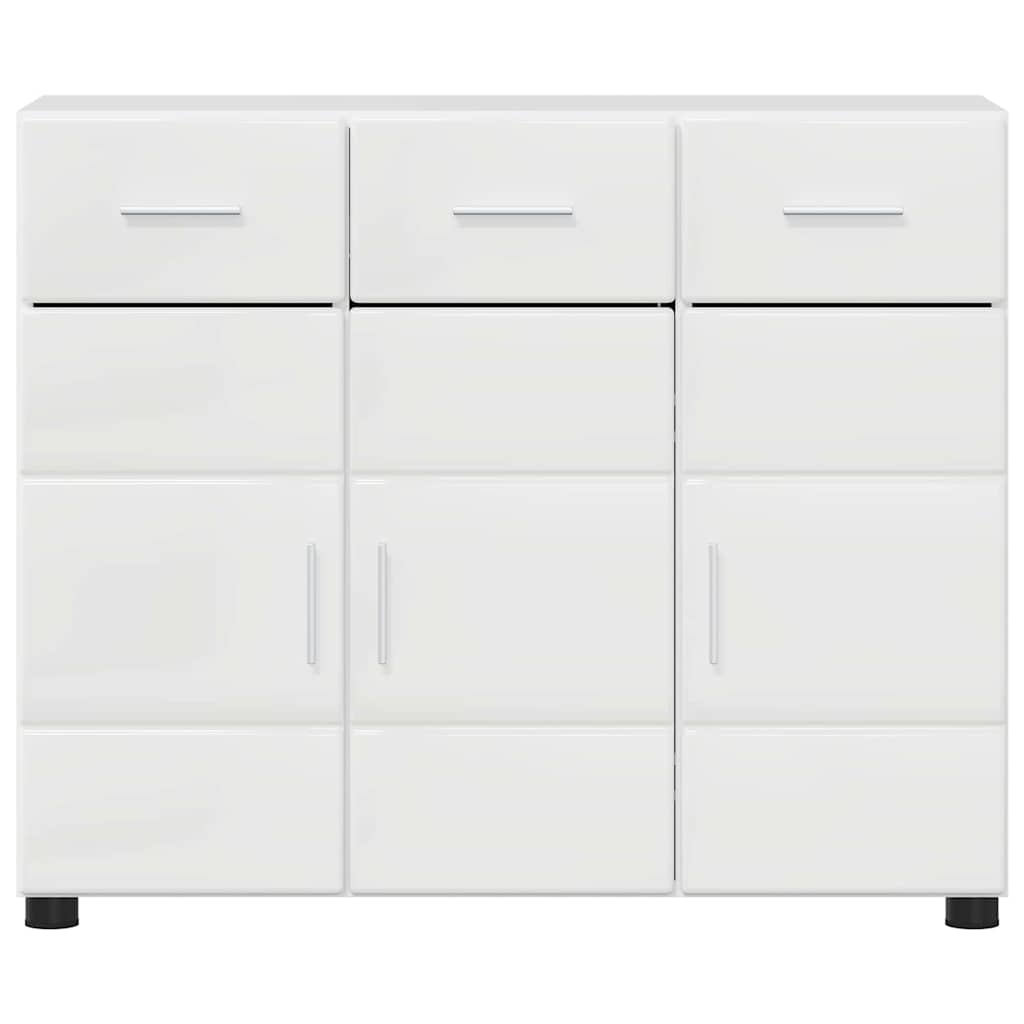 Kreveta s policom FLORIN Visoki sjaj bijela 88,5 x 30,5 x 73 cm