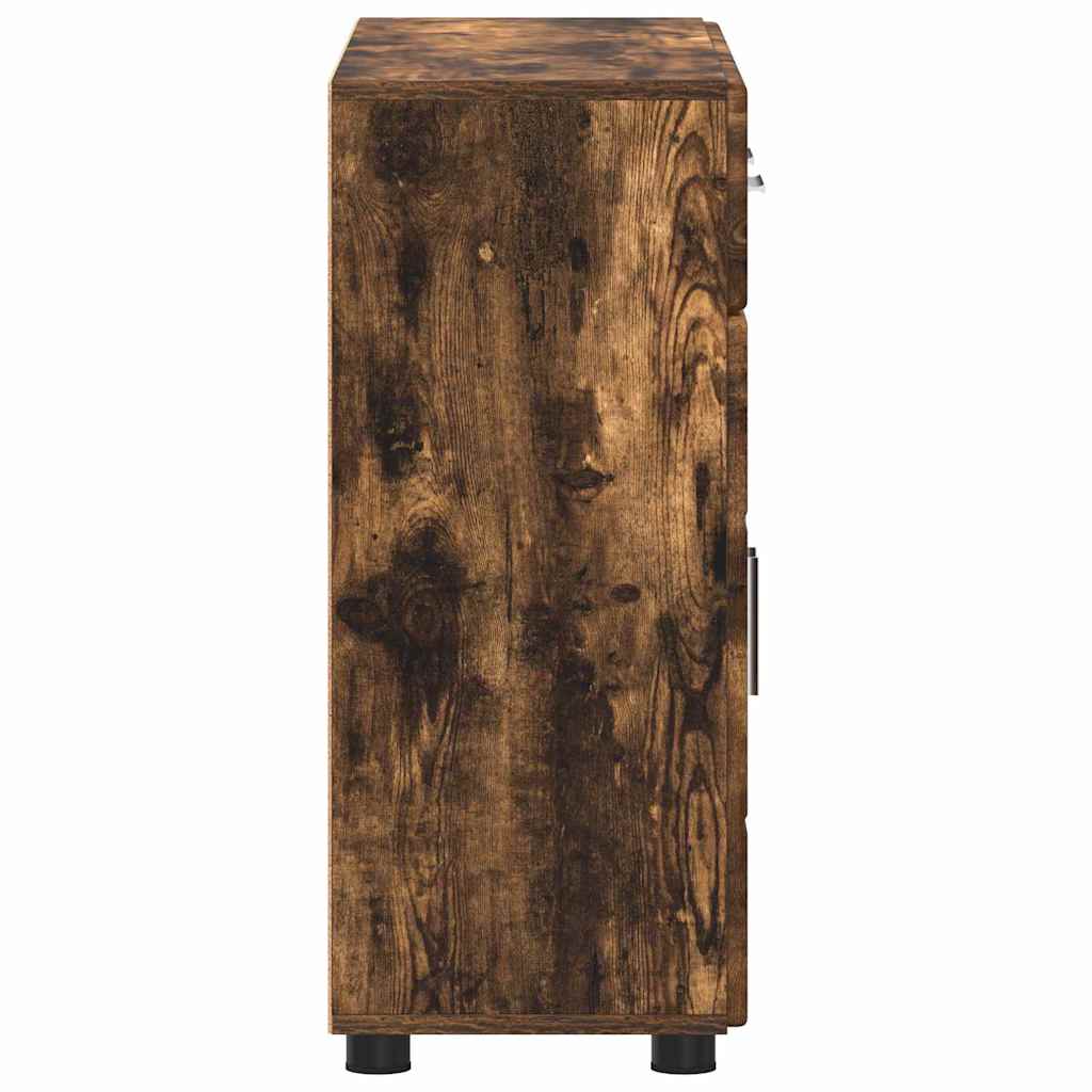 Kreveta s policom FLORIN Dimljeni hrast 88,5 x 30,5 x 73 cm
