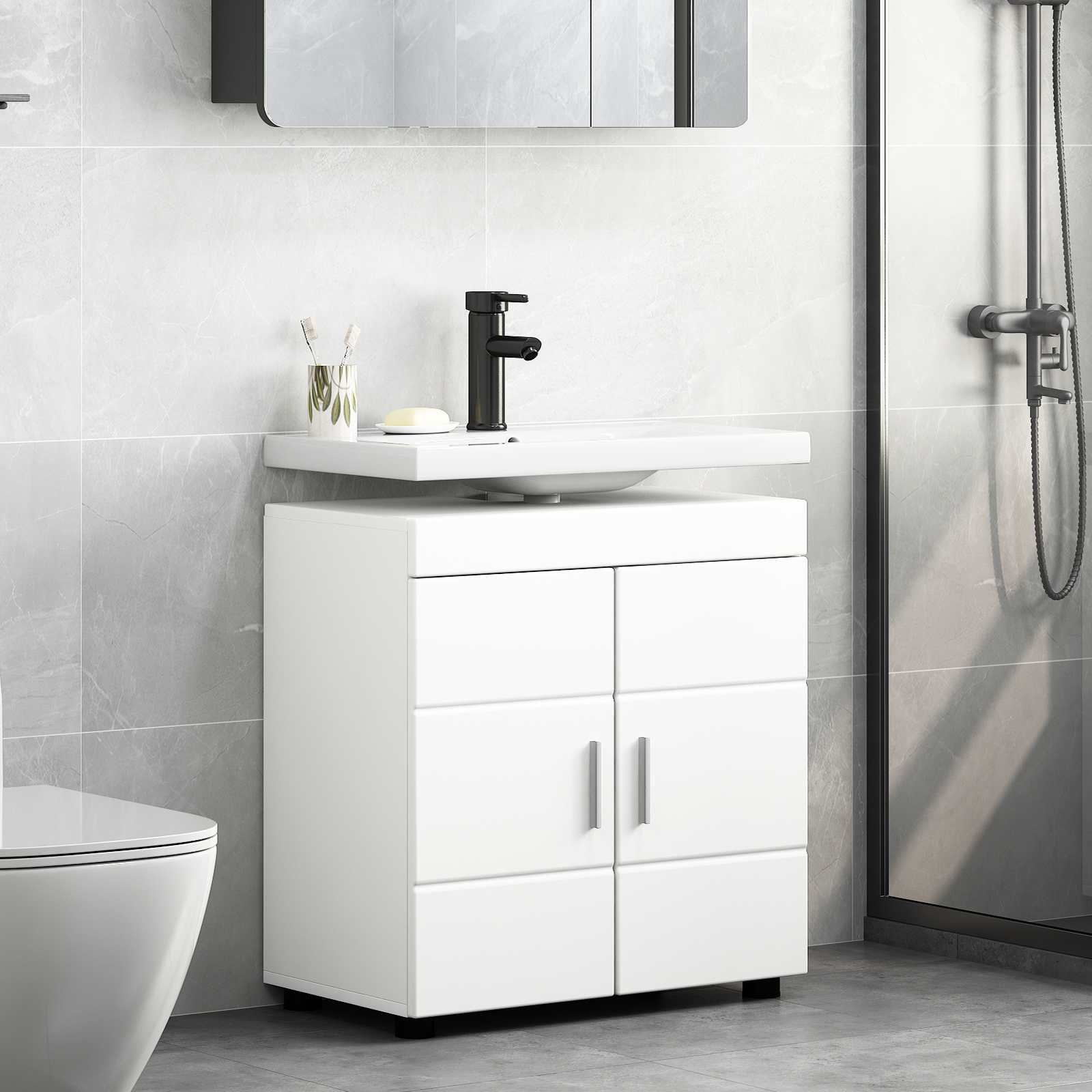 Set ormarića za kupaonicu TULUM Bijelo 60 x 34 x 63 cm