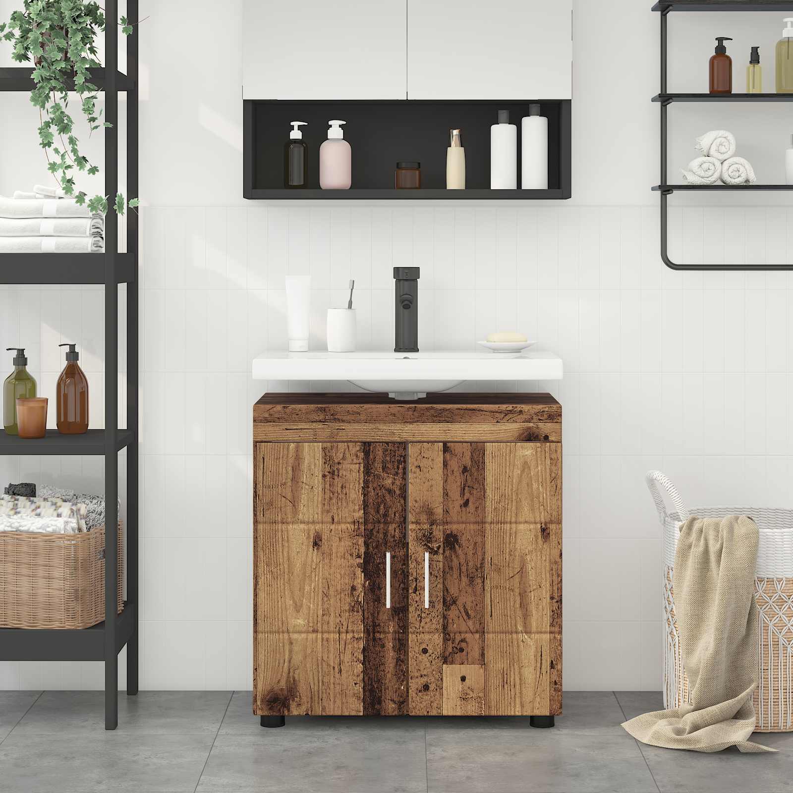 Set ormarića za kupaonicu TULUM Staro drvo 60 x 34 x 63 cm