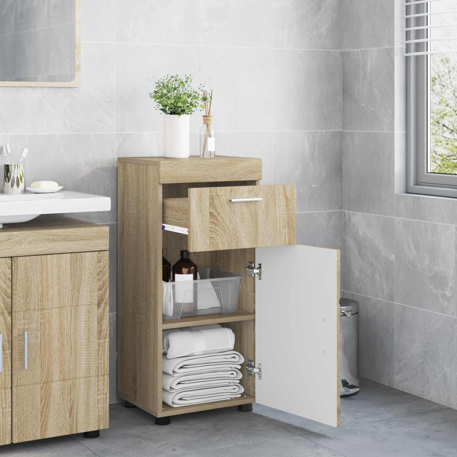Set ormarića za kupaonicu TULUM Sonoma hrast 37 x 31,5 x 82 cm