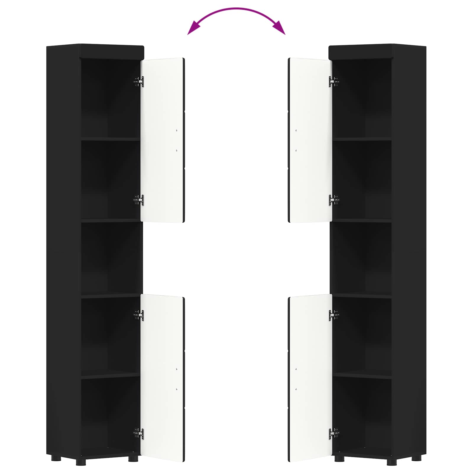 Set ormarića za kupaonicu TULUM Crna 37 x 31,5 x 203 cm