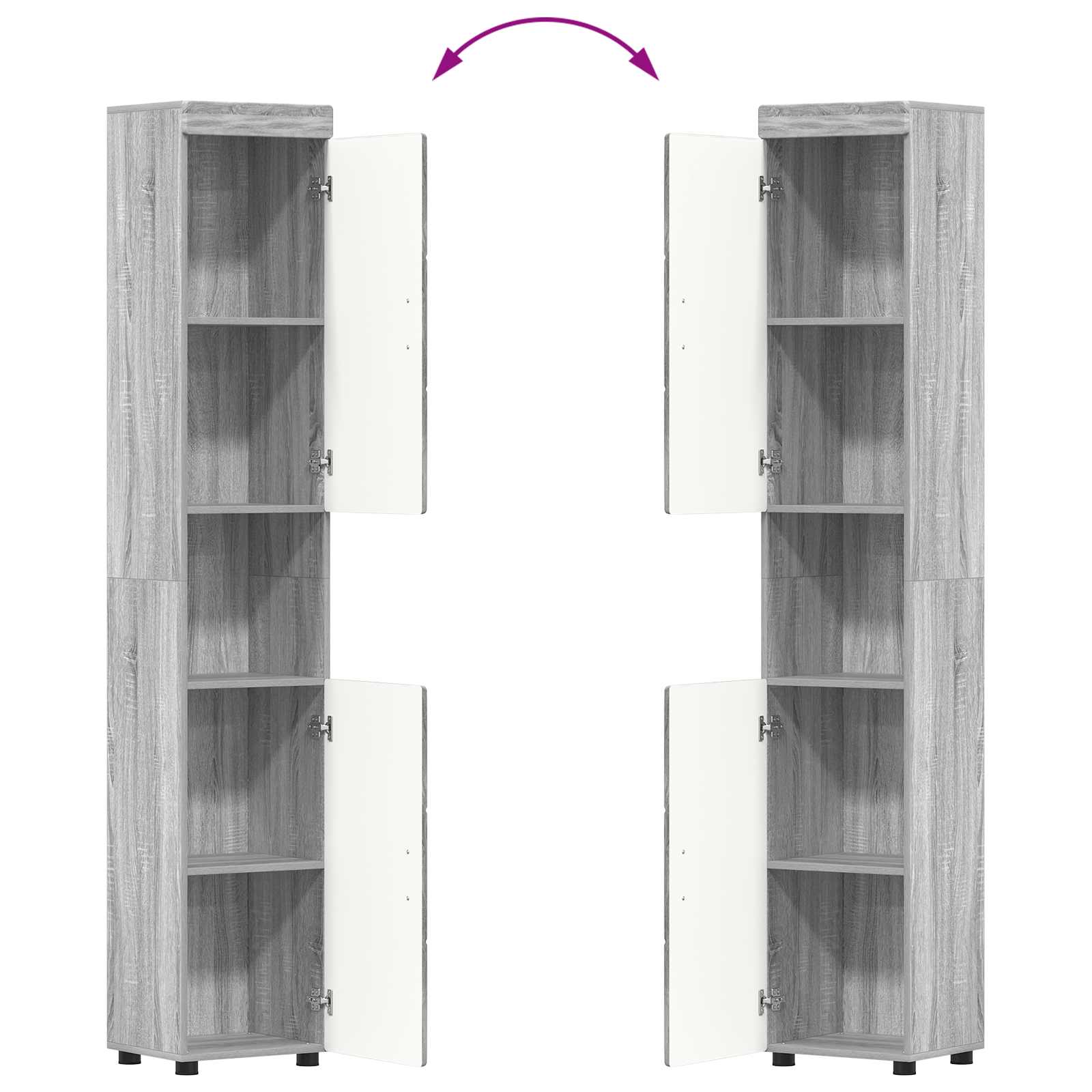 Set ormarića za kupaonicu TULUM Siva Sonoma 37 x 31,5 x 203 cm