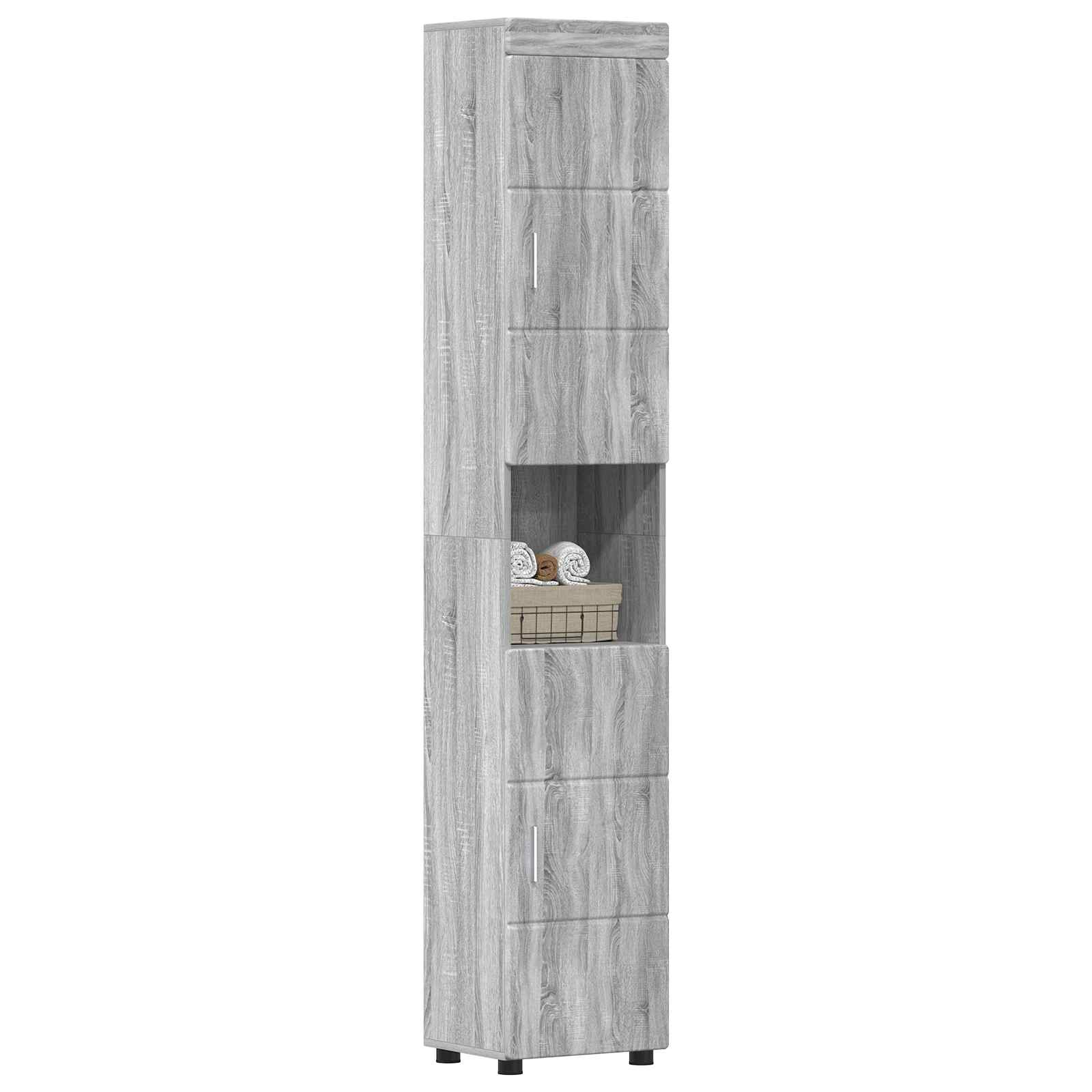 Set ormarića za kupaonicu TULUM Siva Sonoma 37 x 31,5 x 203 cm