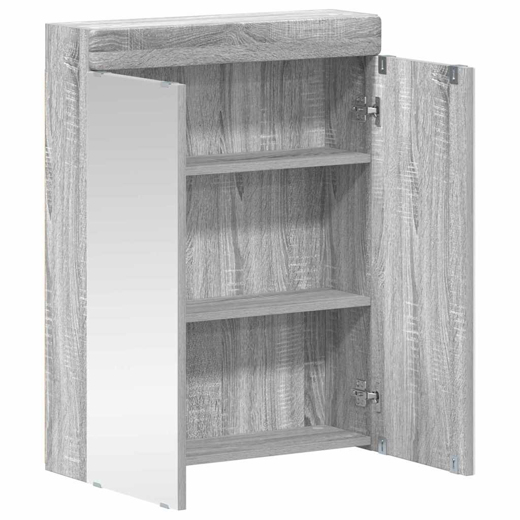 Kupaonski ormar s ogledalom TULUM Siva Sonoma 60 x 16,5 x 78 cm