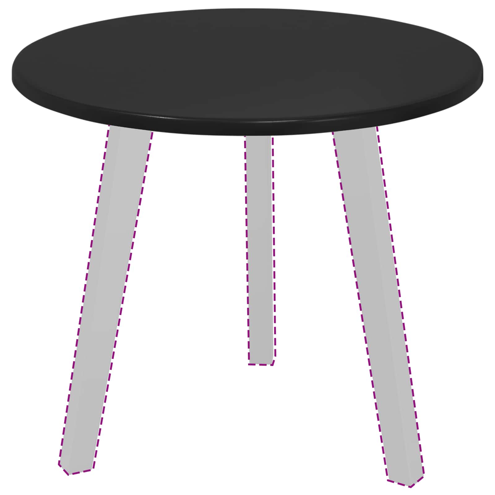Gornji dio stola Crna Ø 50 x 1,5 cm Konstruirano drvo