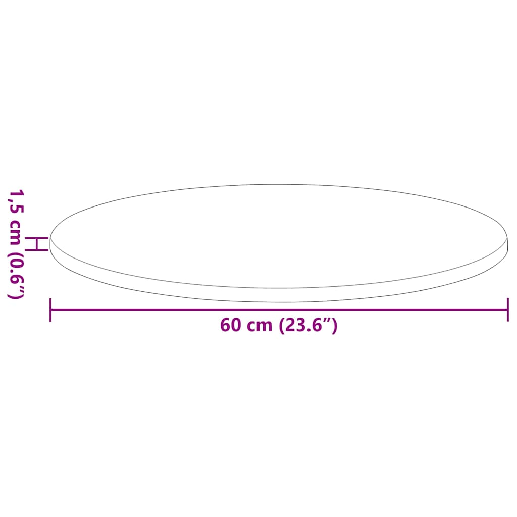 Gornji dio stola Staro drvo Ø 60 x 1,5 cm Konstruirano drvo