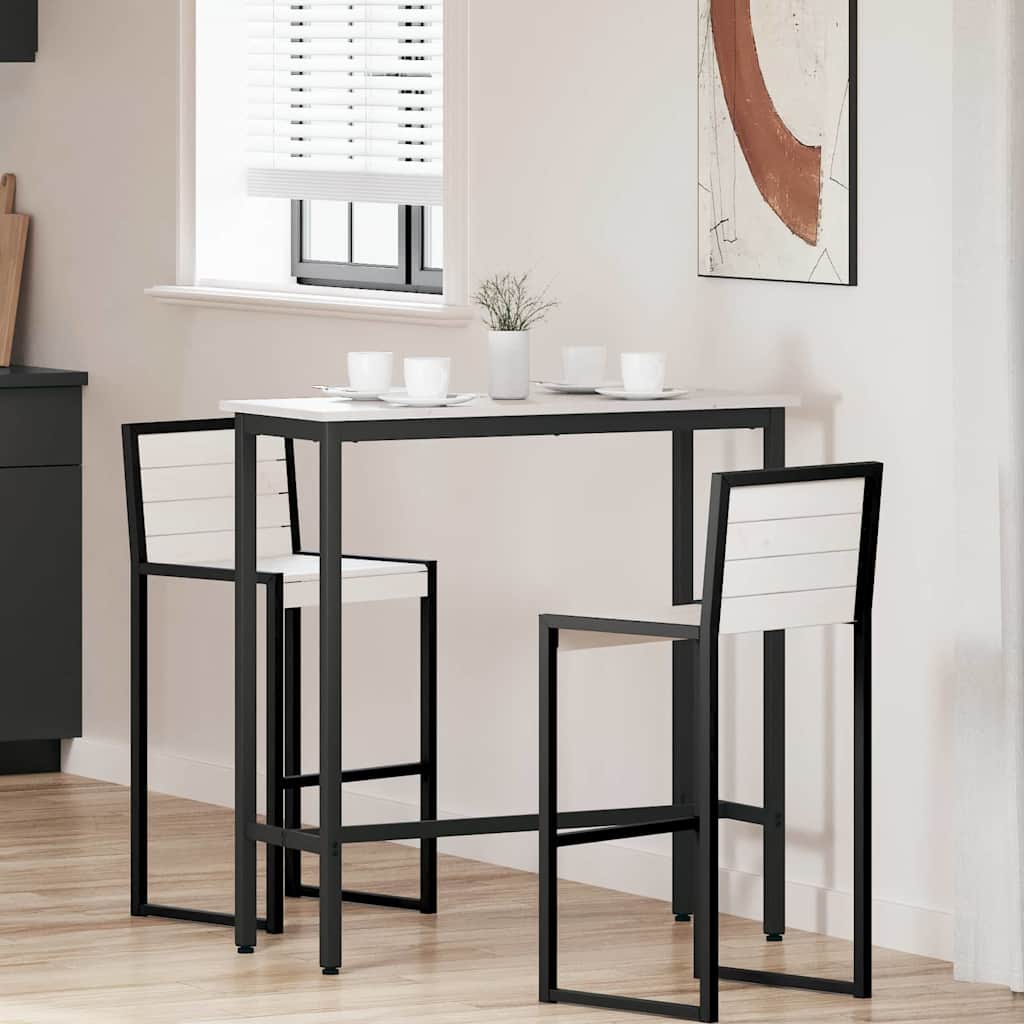 stol Bijelo 100 x 40 x 101 cm Inženjerska drva i čelik