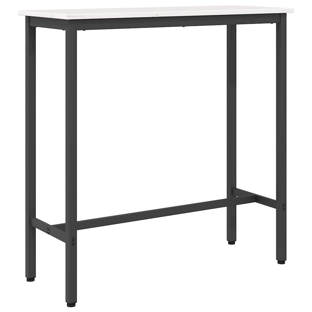 stol Bijelo 100 x 40 x 101 cm Inženjerska drva i čelik