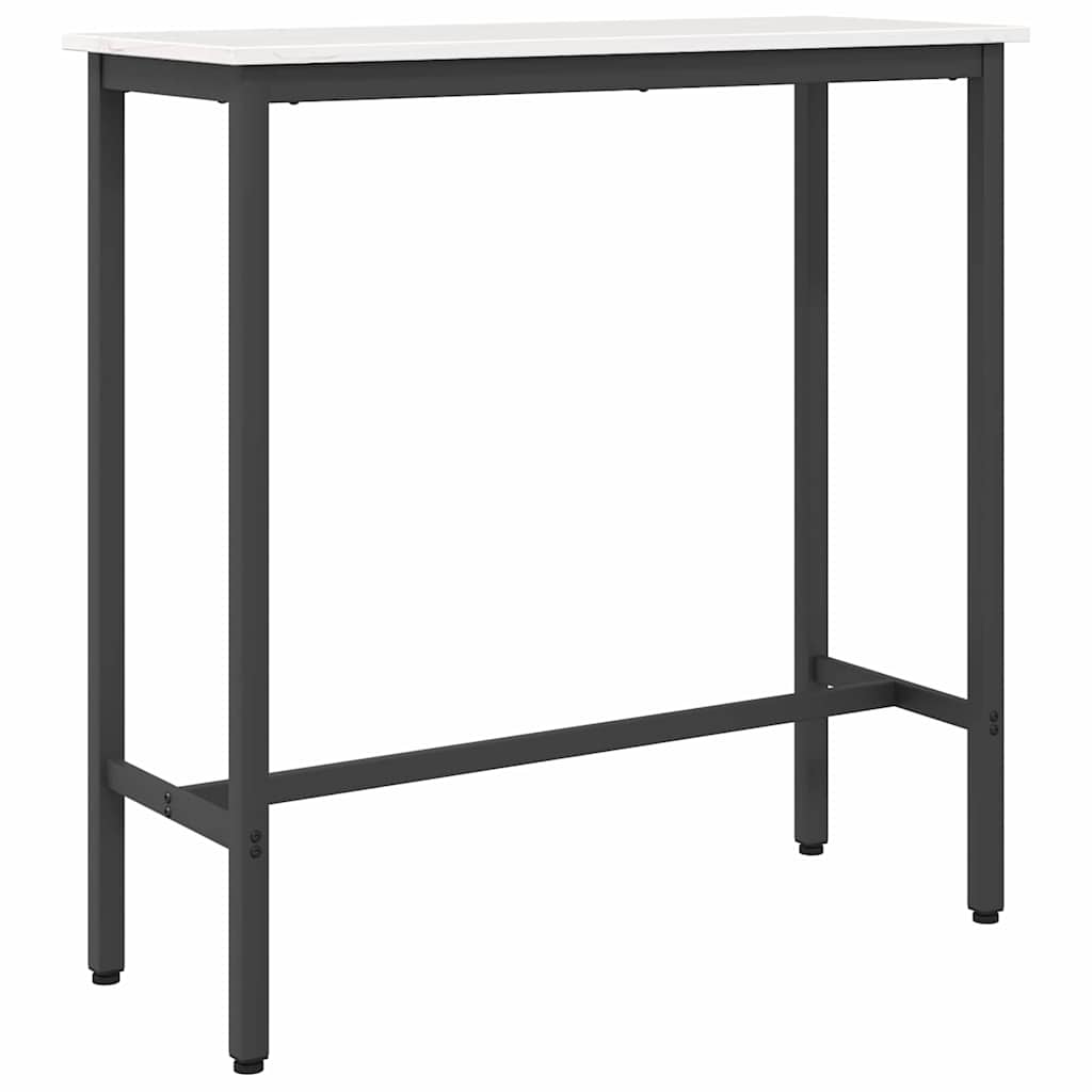 stol Bijelo 100 x 40 x 101 cm Inženjerska drva i čelik