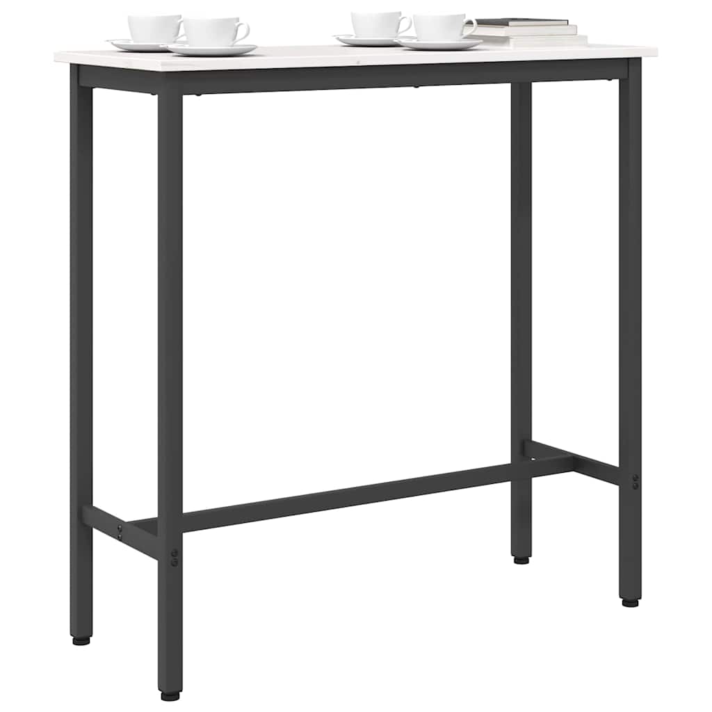 stol Bijelo 100 x 40 x 101 cm Inženjerska drva i čelik