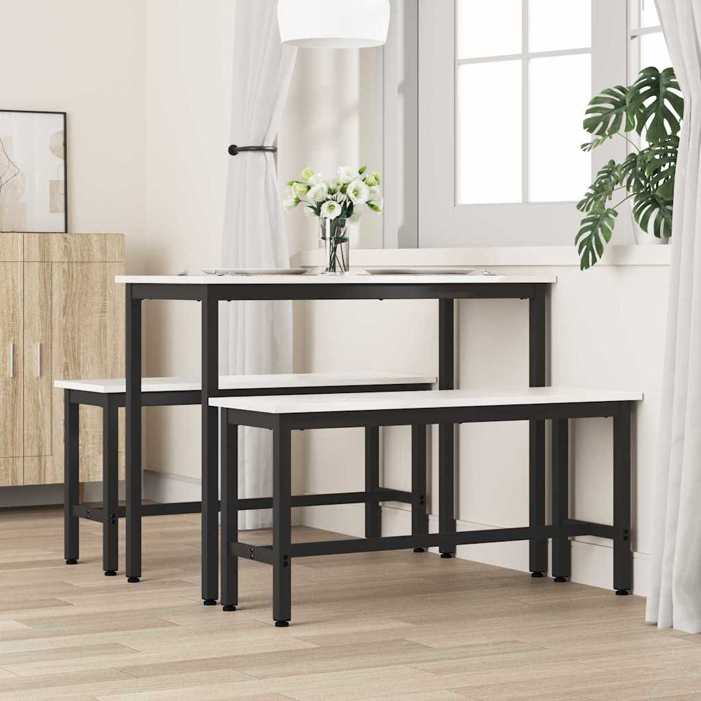 Klupa za blagovanje 2 pcs Bijelo 100 x 32,5 x 49 cm