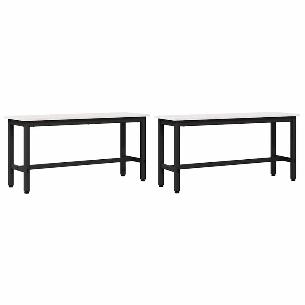 Klupa za blagovanje 2 pcs Bijelo 100 x 32,5 x 49 cm