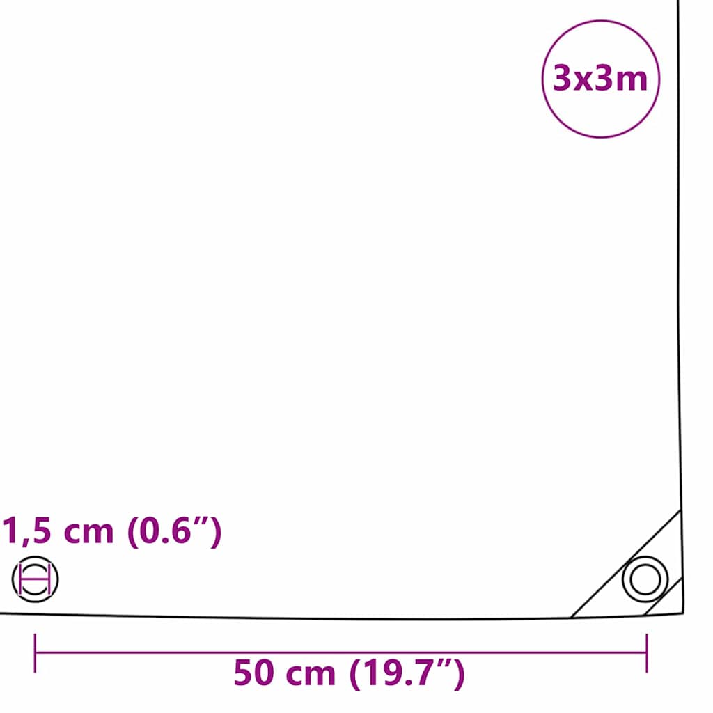 Cerada 650g / m² Smeđa 3 x 3 m Platno s PVC premazom