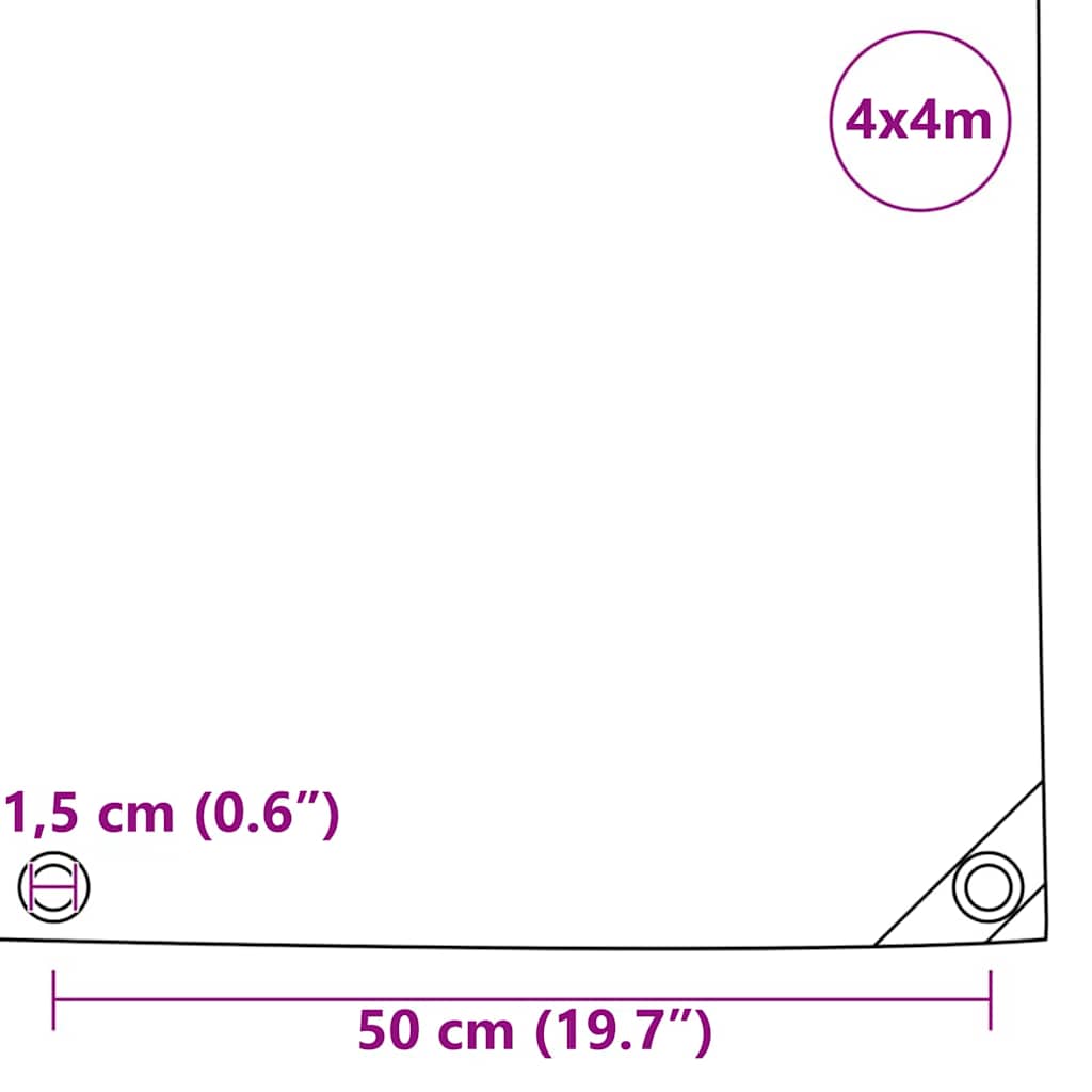 Cerada 650g / m² Smeđa 4 x 4 m Platno s PVC premazom