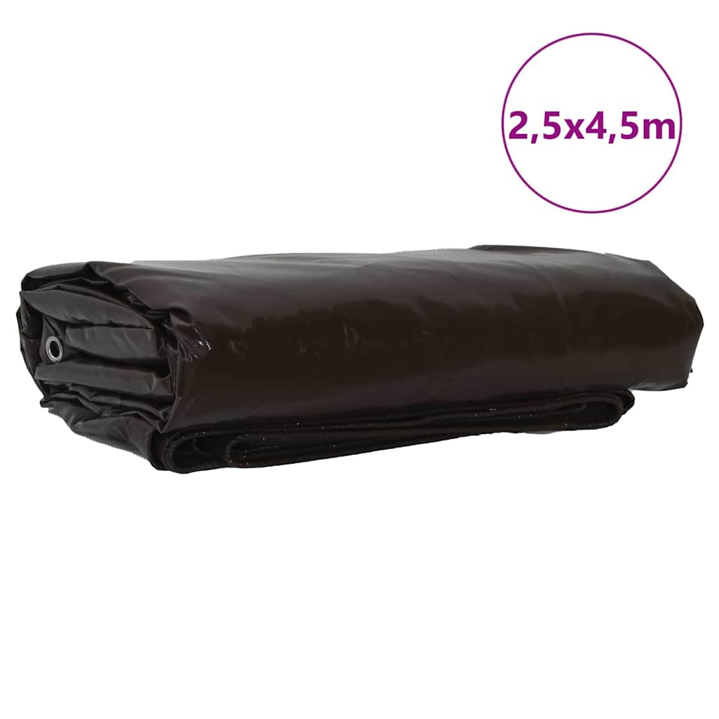 Cerada 650g / m² Smeđa 2,5 x 4,5 m Platno s PVC premazom