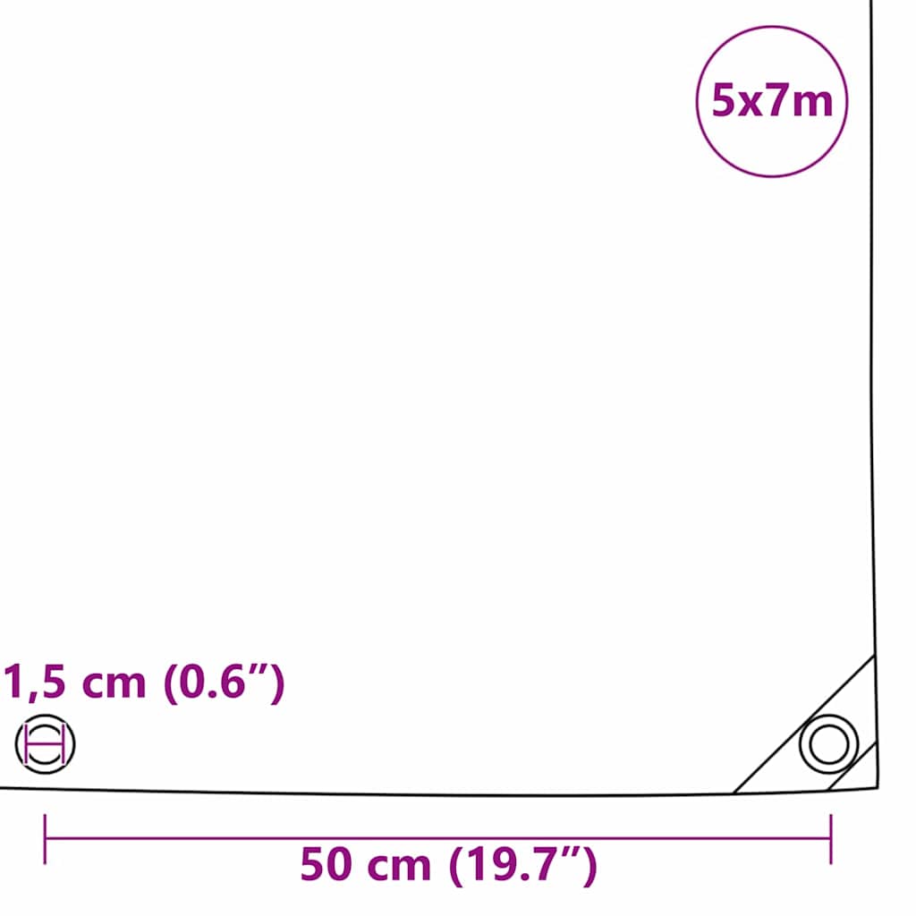 Cerada 650g / m² Smeđa 5 x 7 m Platno s PVC premazom