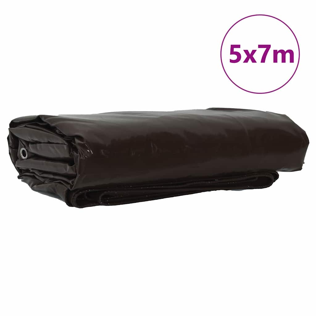 Cerada 650g / m² Smeđa 5 x 7 m Platno s PVC premazom