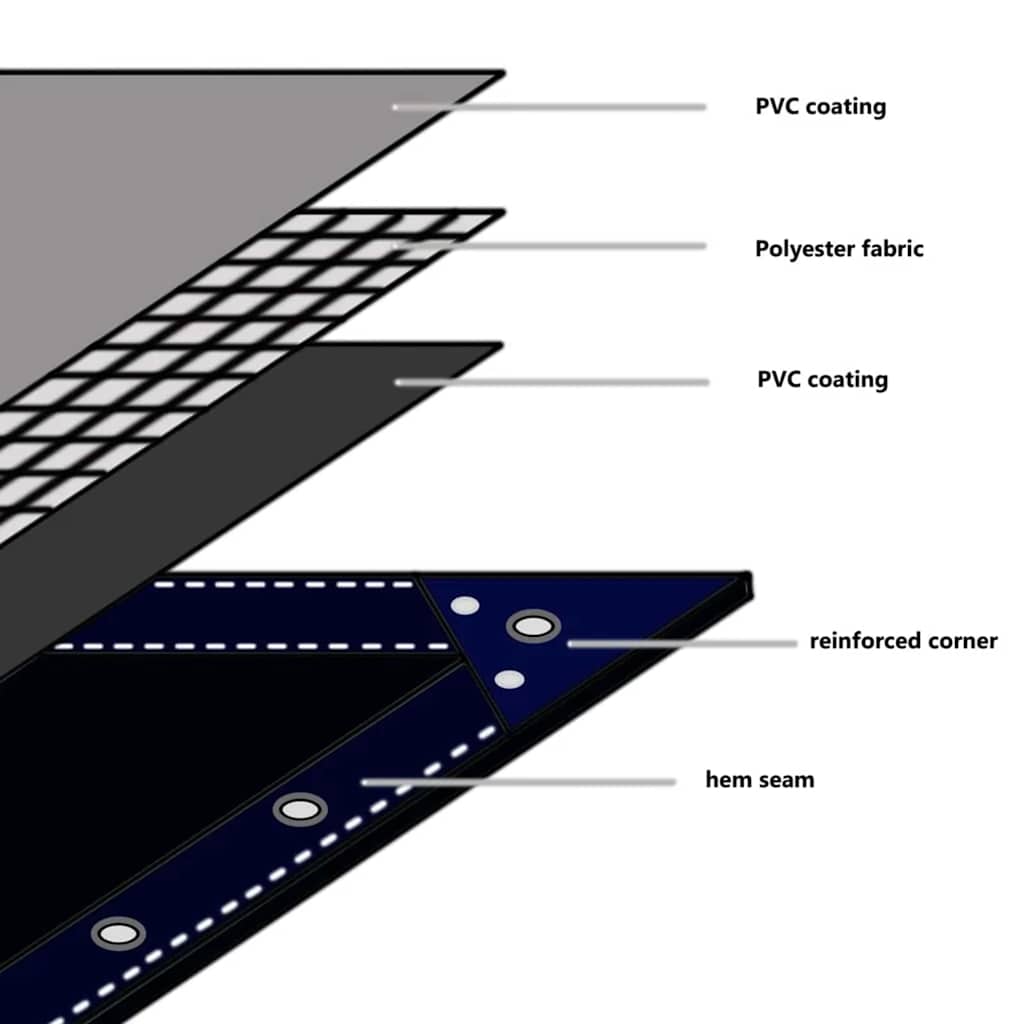 Cerada 650g / m² Bež 3 x 5 m Platno s PVC premazom
