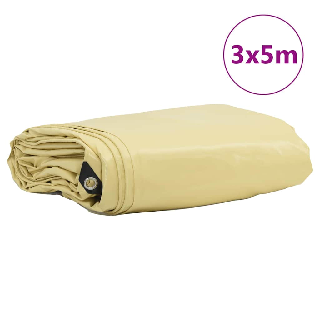 Cerada 650g / m² Bež 3 x 5 m Platno s PVC premazom