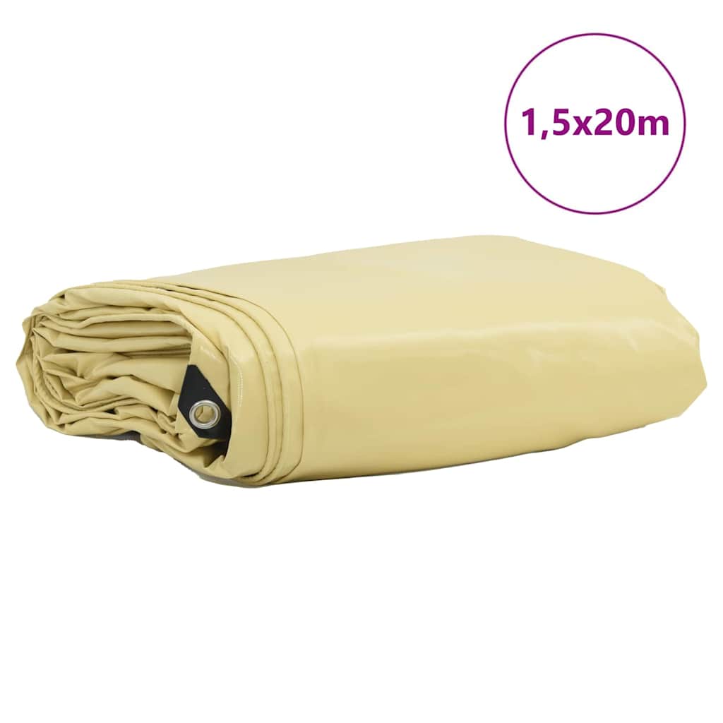 Cerada 650g / m² Bež 1,5 x 20 m Platno s PVC premazom