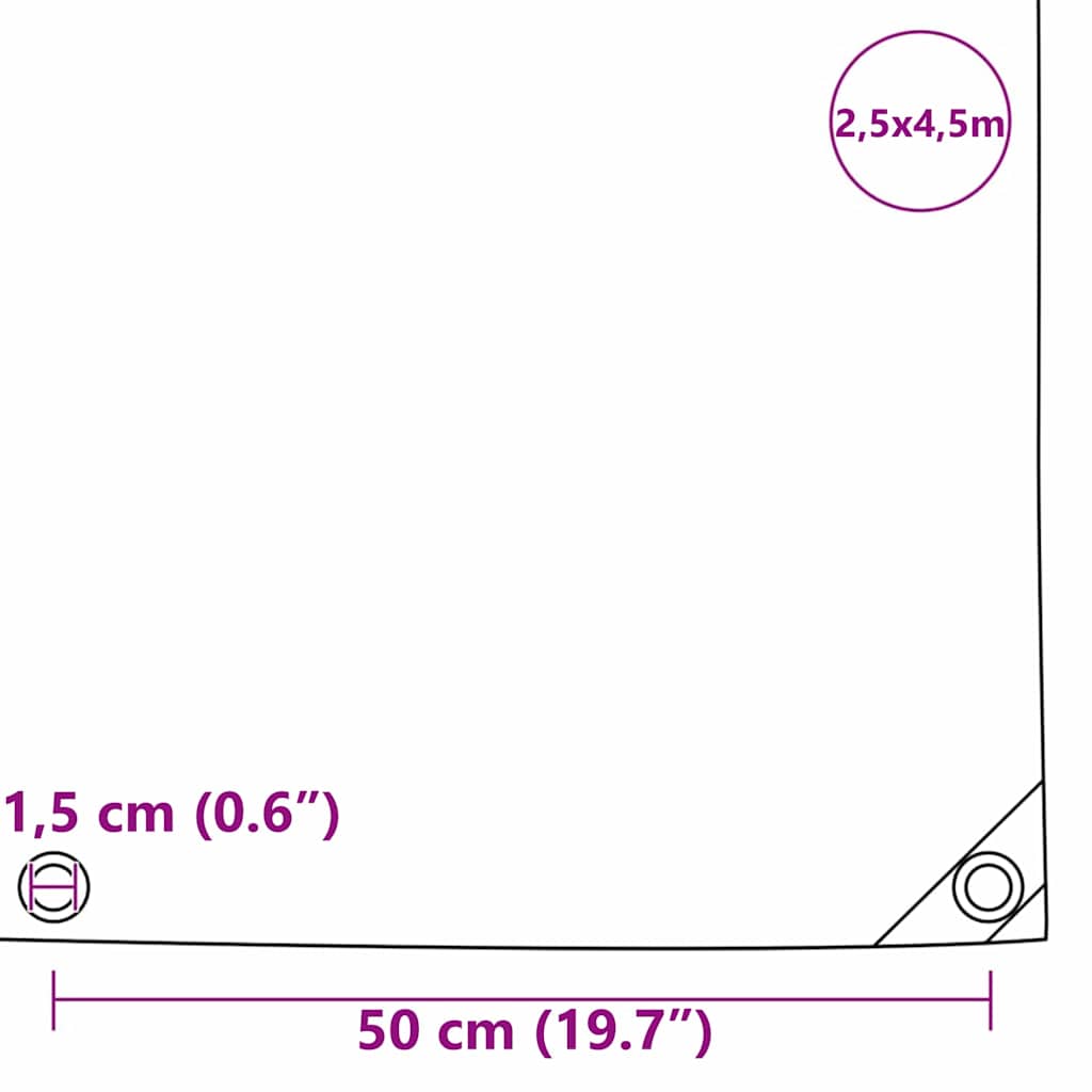 Cerada 650g / m² Bež 2,5 x 4,5 m Platno s PVC premazom