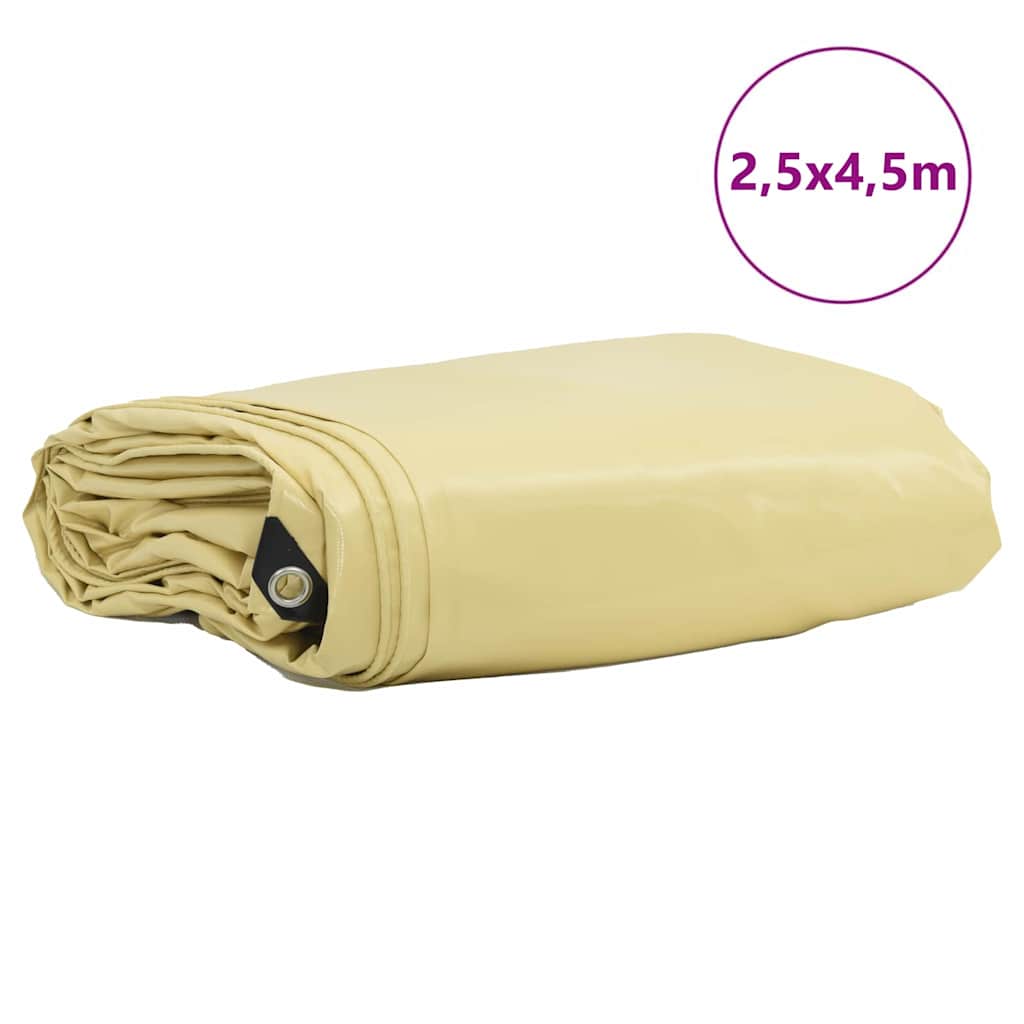 Cerada 650g / m² Bež 2,5 x 4,5 m Platno s PVC premazom