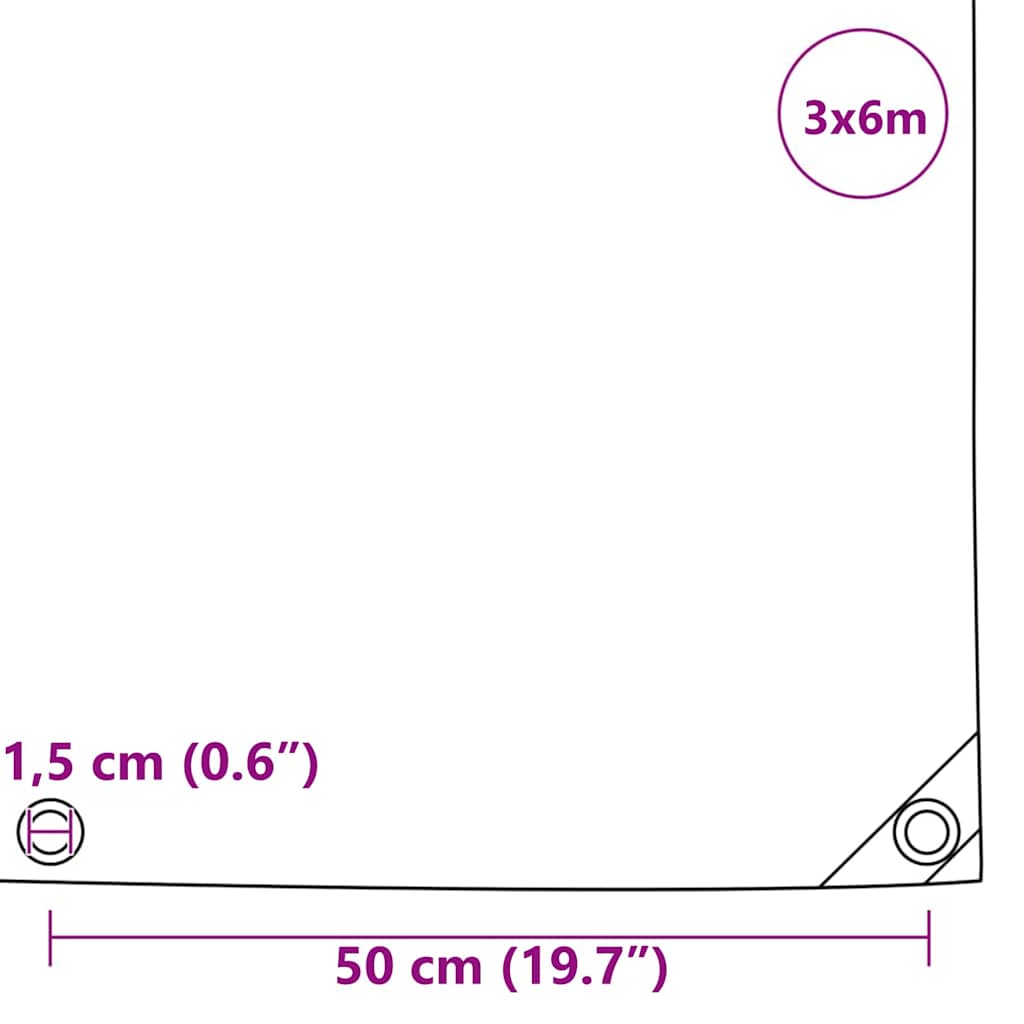 Cerada 650g / m² Maslinasto zelena 3 x 6 m Platno s PVC premazom
