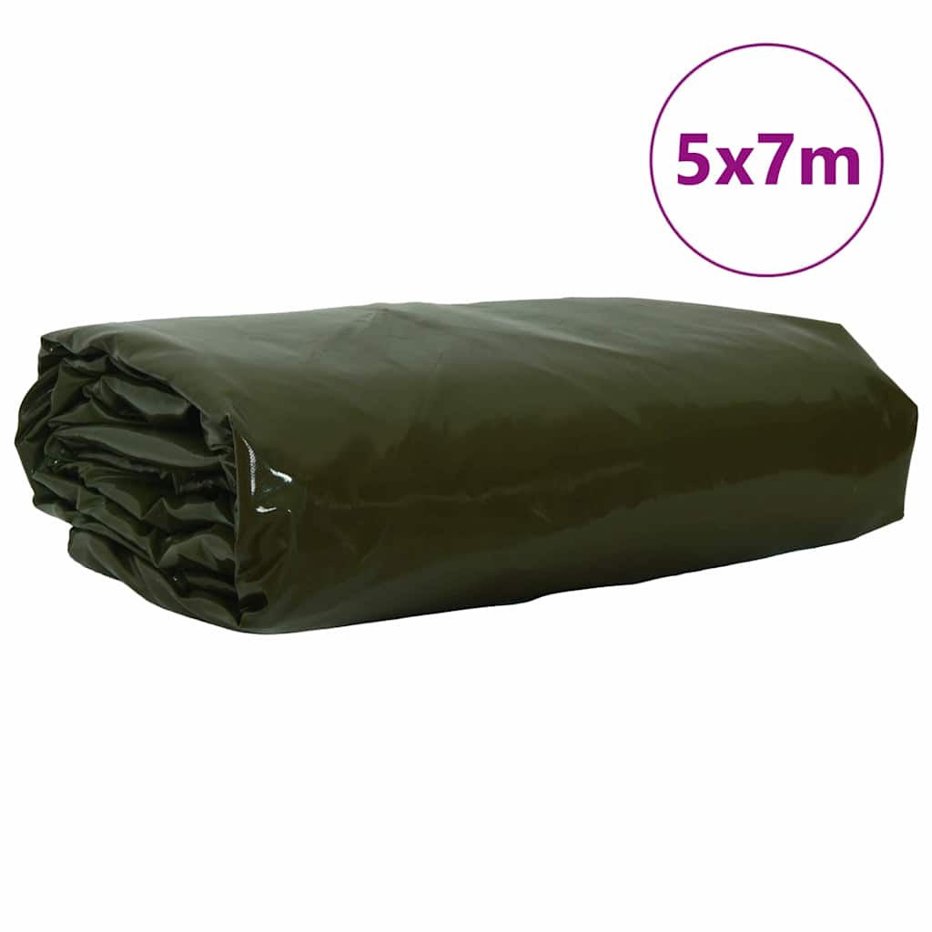 Cerada 650g / m² Maslinasto zelena 5 x 7 m Platno s PVC premazom