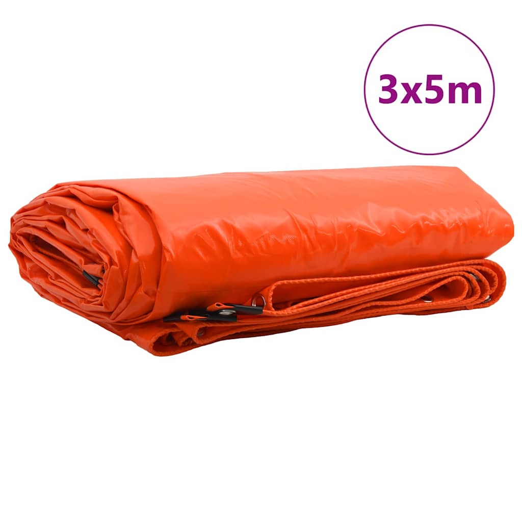 Cerada 650g / m² Narančasta 3 x 5 m Platno s PVC premazom