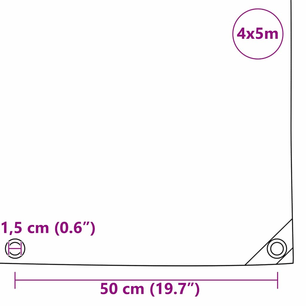 Cerada 650g / m² Narančasta 4 x 5 m Platno s PVC premazom