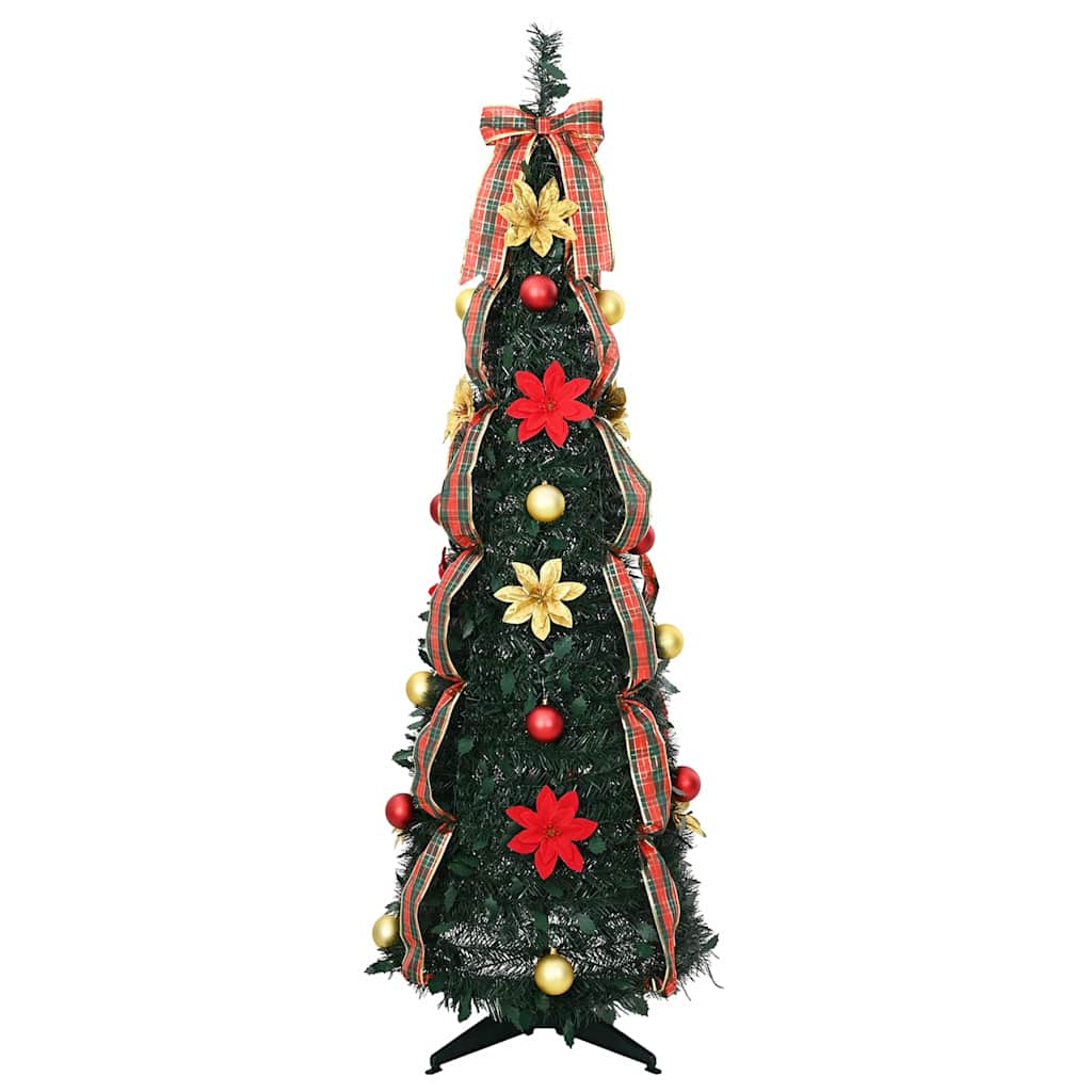 Umjetno božićno drvce s 100 LED svjetlima Zelena 155 cm PVC
