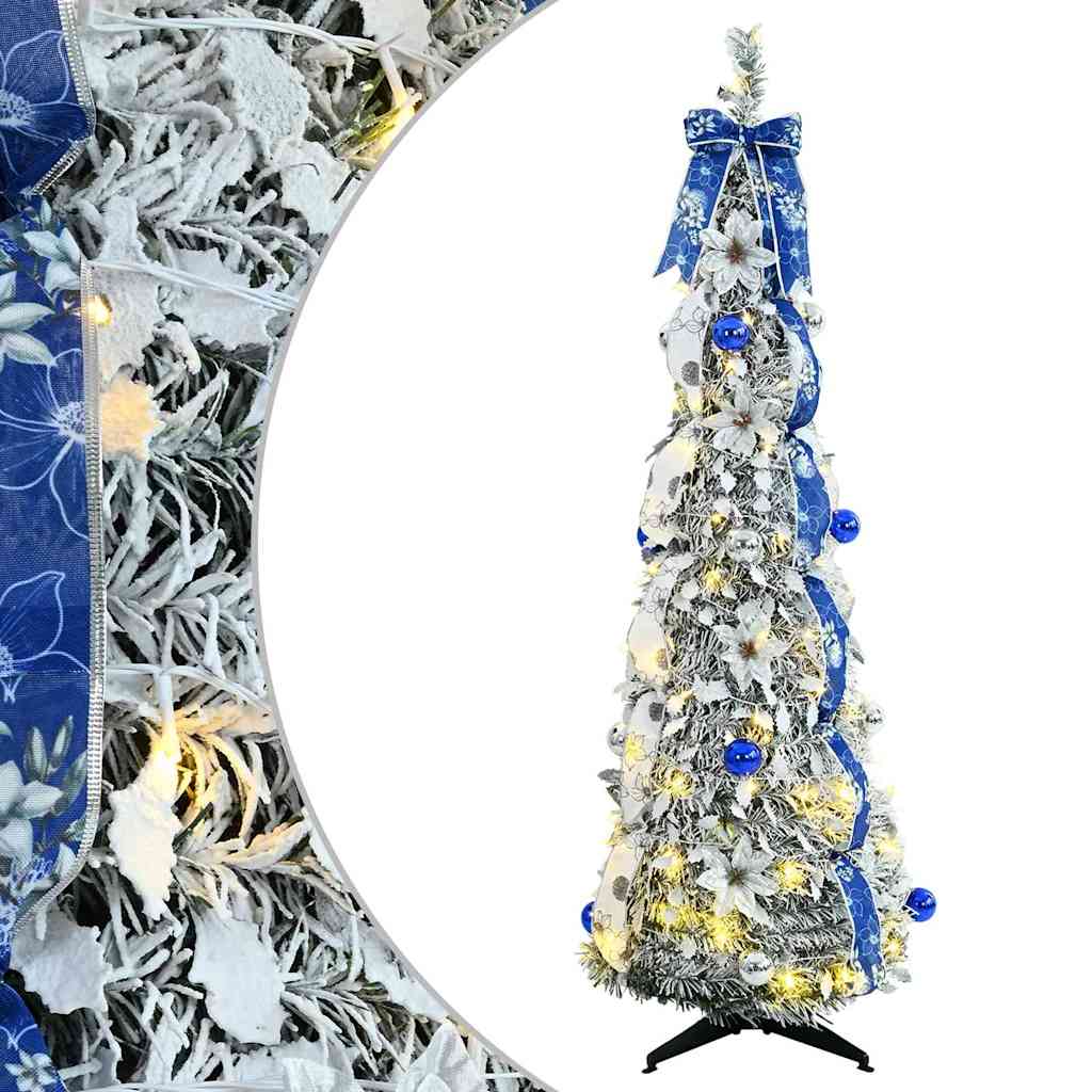 Umjetno božićno drvce s 100 LED svjetlima Bijelo 150 cm PVC