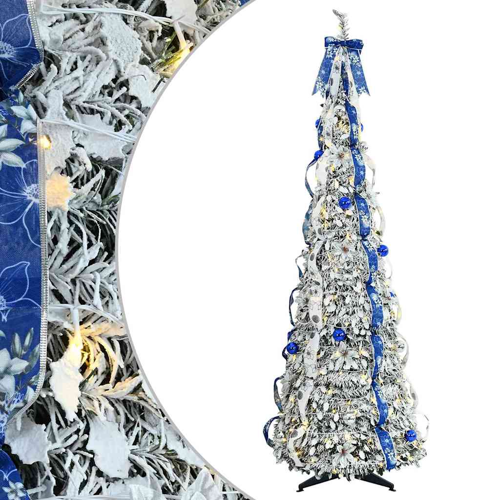 Umjetno božićno drvce s 200 LED svjetlima Bijelo 210 cm PVC