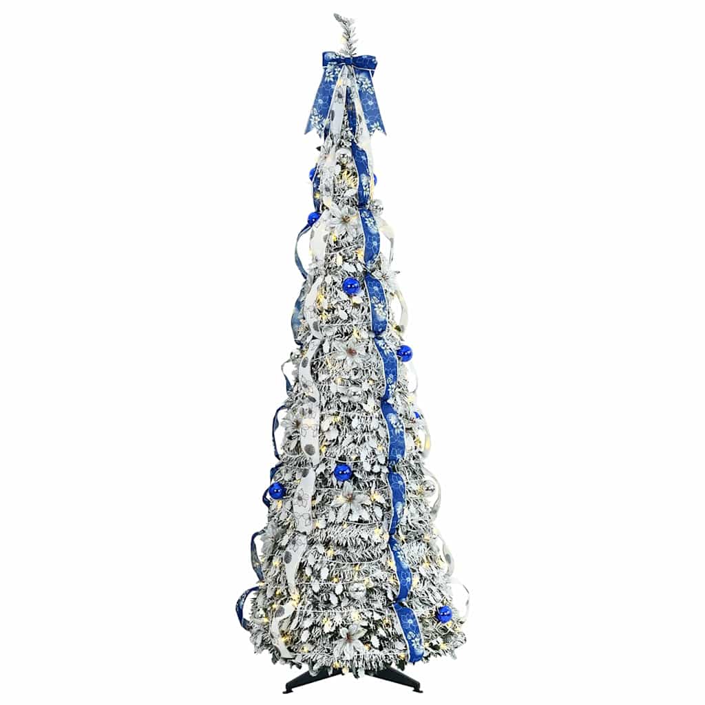 Umjetno božićno drvce s 200 LED svjetlima Bijelo 210 cm PVC