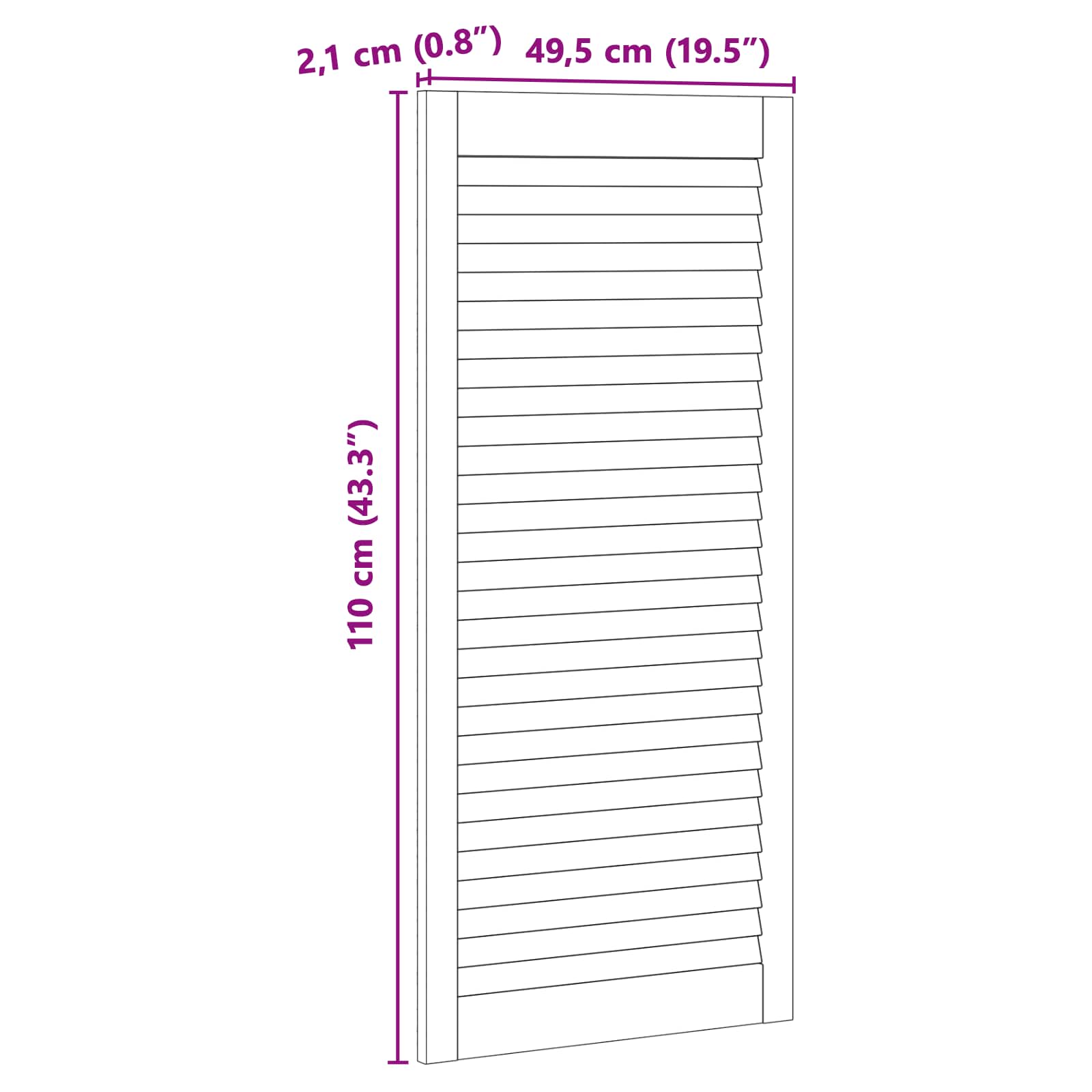 Ormarna vrata s vratima 4 pcs Prirodna 49,5 x 2,1 x 110 cm