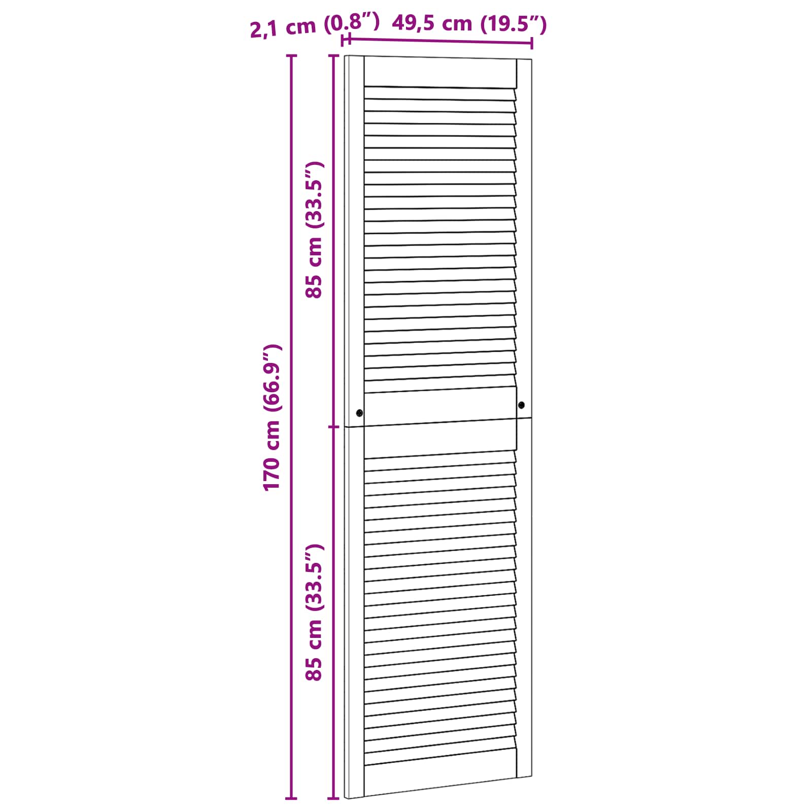 Ormarna vrata s vratima 4 pcs Prirodna 170 x 2,1 x 49,5 cm