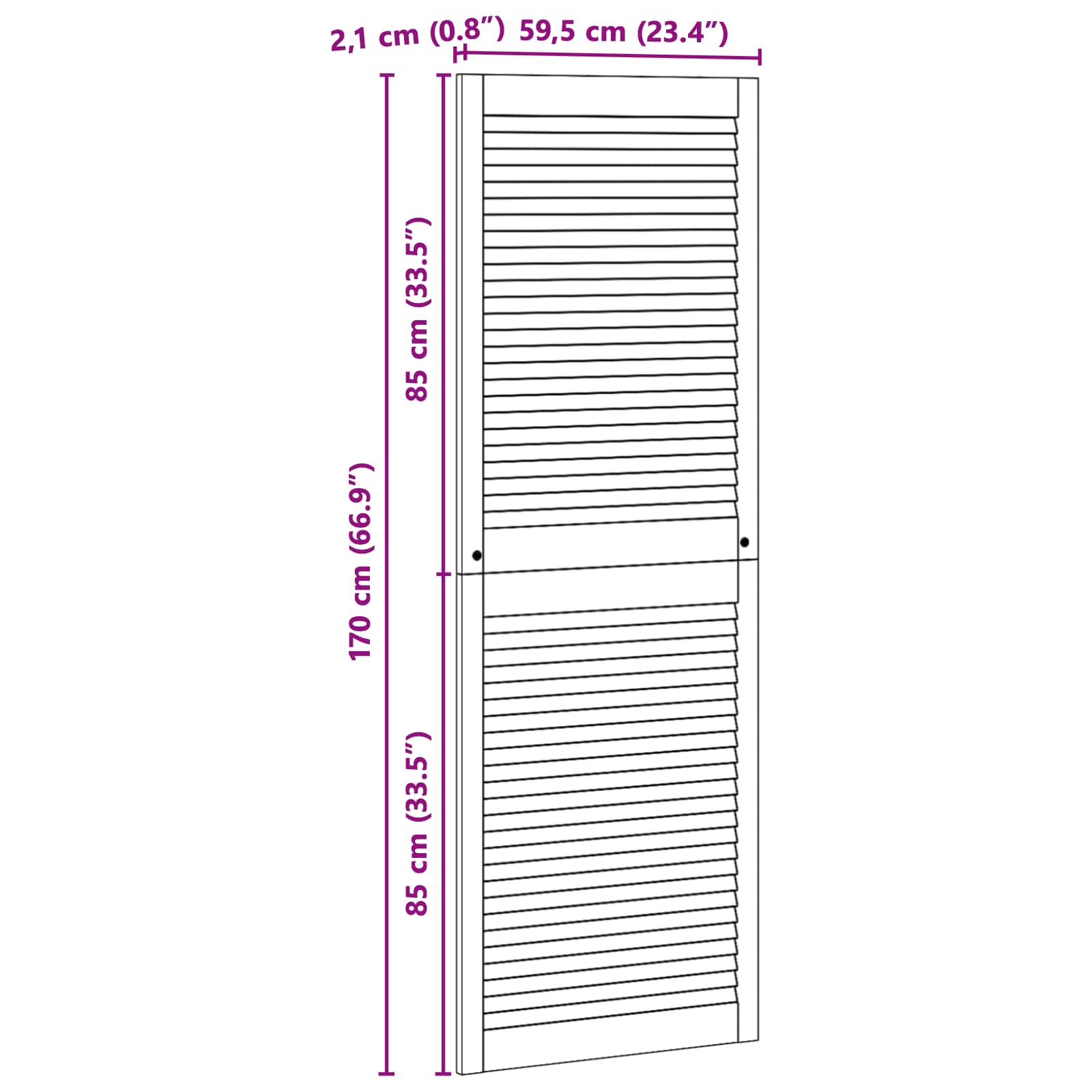 Ormarna vrata s vratima 4 pcs Prirodna 170 x 2,1 x 59,5 cm