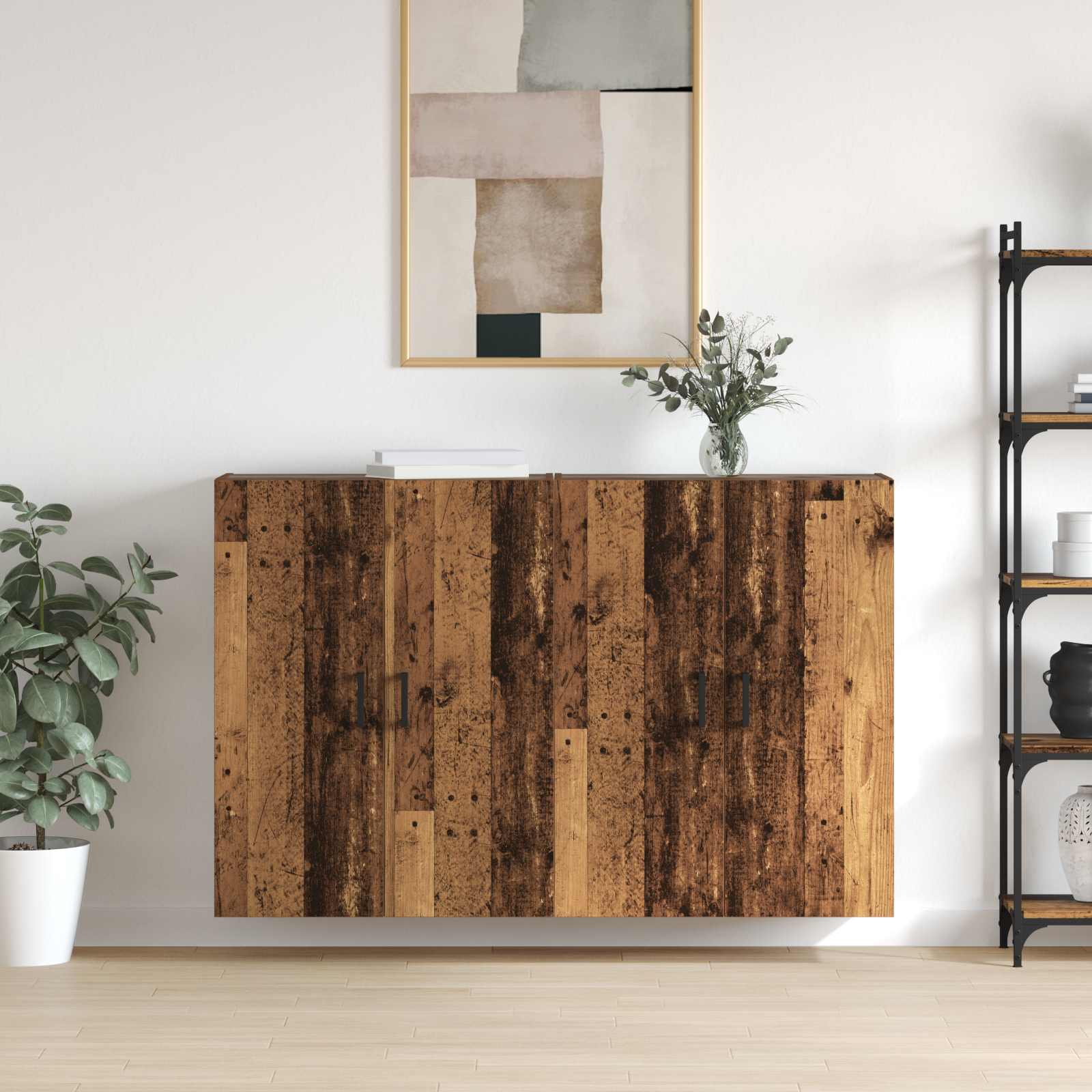 Ormar za montažu na zid 2 pcs Staro drvo 69,5 x 34 x 90 cm