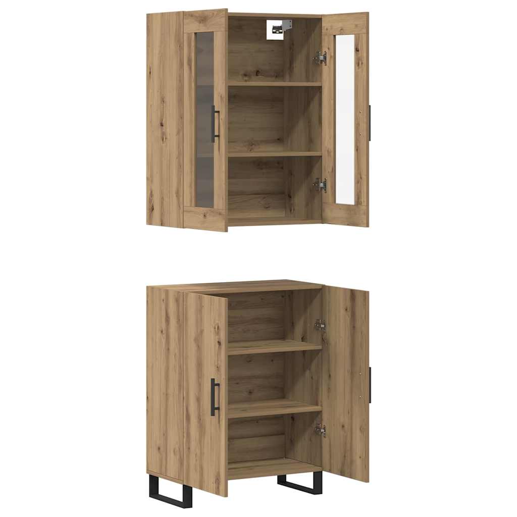 Highboard 2 pcs hrast artisan Konstruirano drvo