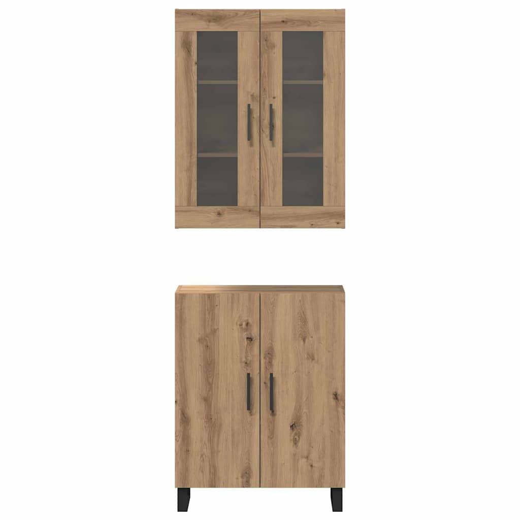 Highboard 2 pcs hrast artisan Konstruirano drvo