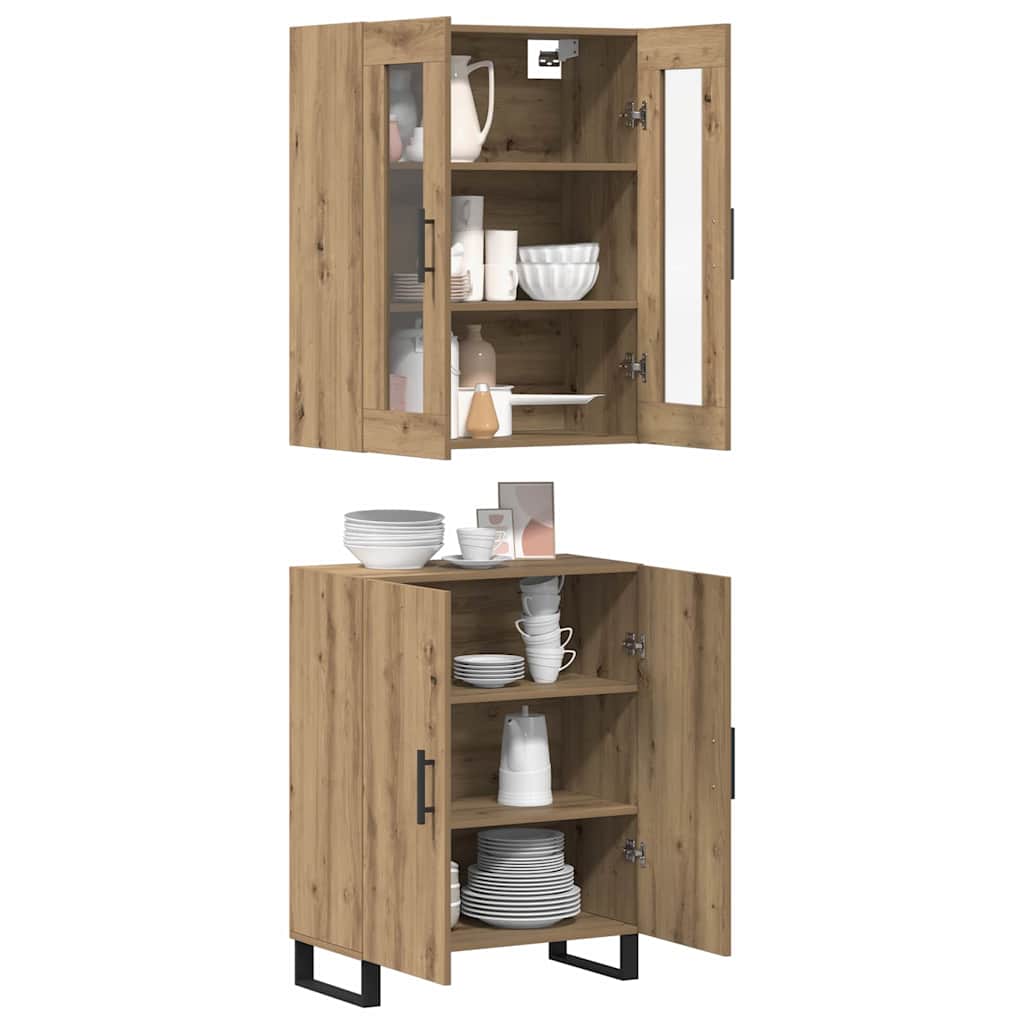 Highboard 2 pcs hrast artisan Konstruirano drvo