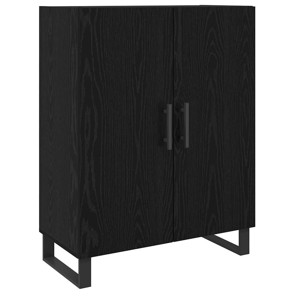 Highboard 2 pcs Crni hrast Konstruirano drvo